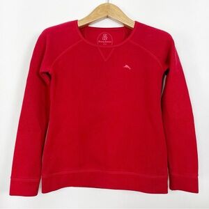 Tommy Bahama Women’s Red Cotton Crewneck‎ Long Sleeve Sweatshirt Size X-Small